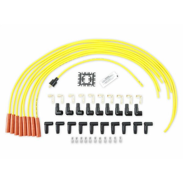 Accel Unassembled, Yellow, 8 Millimeter Diameter, Silicone, Copper Spiral Core, Straight Spark Plug Boots 4038